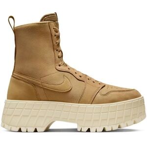 Air Jordan 1 Brooklyn Women's in wheat muslin platform combat suede boot 9 NWOB